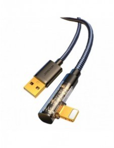Joyroom Angled Lightning - USB-kabel för snabb laddning och dataöverföring 2,4A 1,2 m svart (S-UL012A6)