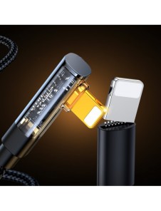 Joyroom Angled Lightning - USB-kabel för snabb laddning och dataöverföring 2,4A 1,2 m svart (S-UL012A6)