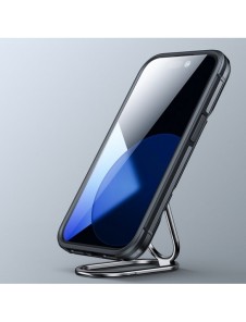 Joyroom Dual Hinge fodral för iPhone 14 Plus pansarfodral med stativ och en ringhållare svart