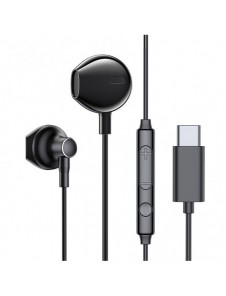 Joyroom In-Ear USB Typ C hörlurar med fjärrkontroll och mikrofon svart (JR-EC03 svart)