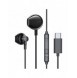 Joyroom In-Ear USB Typ C hörlurar med fjärrkontroll och mikrofon svart (JR-EC03 svart)