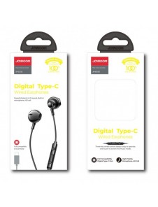 Joyroom In-Ear USB Typ C hörlurar med fjärrkontroll och mikrofon svart (JR-EC03 svart)