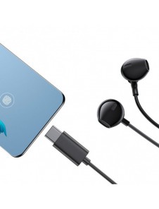 Joyroom In-Ear USB Typ C hörlurar med fjärrkontroll och mikrofon svart (JR-EC03 svart)