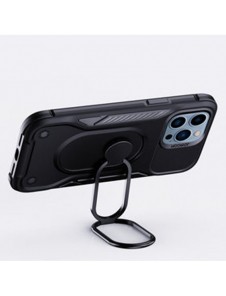 Joyroom Dual Hinge fodral för iPhone 14 Pro pansarfodral med stativ och en ringhållare svart