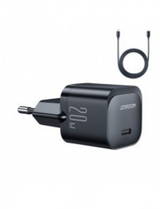 Mini USB C Laddare 20W PD med USB C-kabel - Lightning Joyroom JR-TCF02 - svart