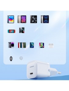 Mini USB C Laddare 20W PD med USB C-kabel - Lightning Joyroom JR-TCF02 - Vit