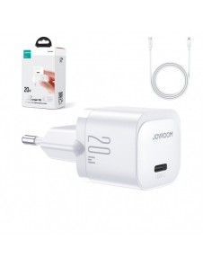 Mini USB C Laddare 20W PD med USB C-kabel - Lightning Joyroom JR-TCF02 - Vit