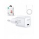 Mini USB C Laddare 20W PD med USB C-kabel - Lightning Joyroom JR-TCF02 - Vit