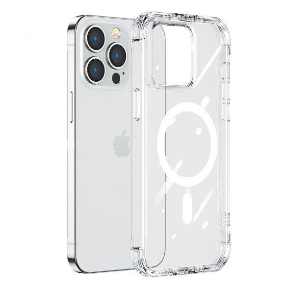 Joyroom Magnetic Defender Magnetic Case för iPhone 14 Pro Max Pansarskal med krokar Stativ Klar (MagSafe-kompatibel)