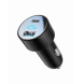 Billaddare med voltmeter 53W (USB C, USB) Joyroom JR-CCD01 svart