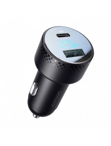 Billaddare med voltmeter 53W (USB C, USB) Joyroom JR-CCD01 svart