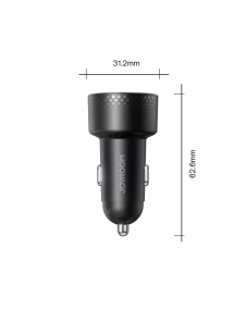 Billaddare med voltmeter 53W (USB C, USB) Joyroom JR-CCD01 svart