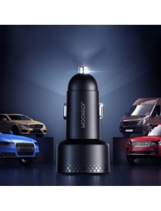 Billaddare med voltmeter 53W (USB C, USB) Joyroom JR-CCD01 svart