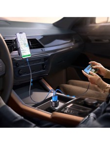 Billaddare med voltmeter 53W (USB C, USB) Joyroom JR-CCD01 svart