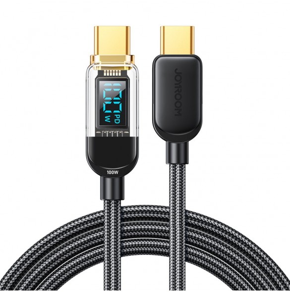 Joyroom USB C - USB C 100W kabel för snabb laddning och dataöverföring 1,2 m svart (S-CC100A4)