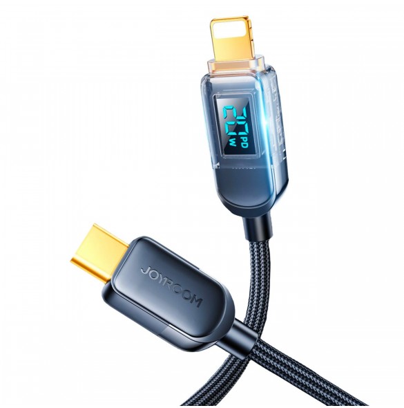 Joyroom USB C - Lightning 20W-kabel med laddningsströmdisplay 1,2 m svart (S-CL020A4)