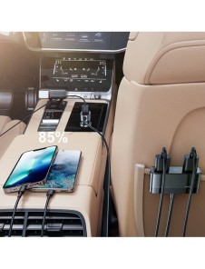 Joyroom snabb billaddare med förlängningskabel 45W 5xUSB-A svart (JR-CL03 Pro)