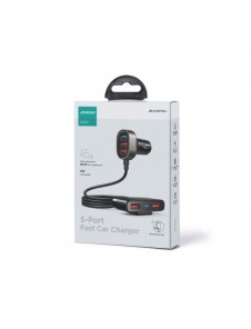 Joyroom snabb billaddare med förlängningskabel 45W 5xUSB-A svart (JR-CL03 Pro)