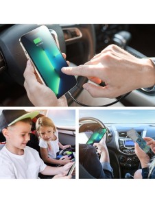 Joyroom snabb billaddare med förlängningskabel 45W 5xUSB-A svart (JR-CL03 Pro)