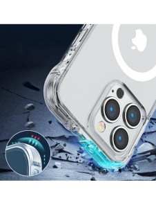 Joyroom Magnetic Defender Magnetic Case för iPhone 14 Plus Pansarfodral med krokar Stativ Klar (MagSafe-kompatibel)