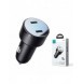 Billaddare 2x USB C 70W med LED display Joyroom JR-CCD02 - svart