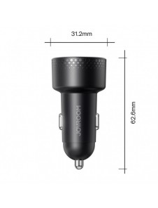 Billaddare 2x USB C 70W med LED display Joyroom JR-CCD02 - svart