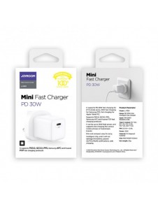 Joyroom väggladdare USB Typ C / USB 30W Strömförsörjning Snabbladdning 4,5A (UK-kontakt) vit (L-QP303)