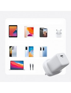 Joyroom väggladdare USB Typ C / USB 30W Strömförsörjning Snabbladdning 4,5A (UK-kontakt) vit (L-QP303)