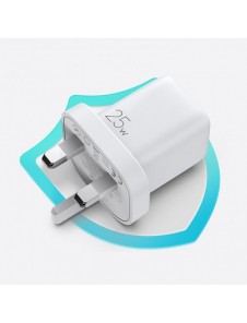 Joyroom Fast USB Typ C Väggladdare 25W 3A UK-kontakt Vit (L-P251)