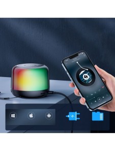 Joyroom bluetooth 5.1 RGB trådlös högtalare svart (JR-ML03)