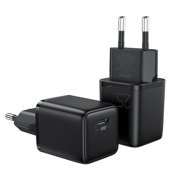 Joyroom Small Fast USB Typ C PD Laddare 25W EU-kontakt Svart (L-P251)
