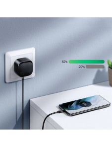 Liten snabbladdare USB Typ C PD 30W UK-kontakt svart (L-P307)