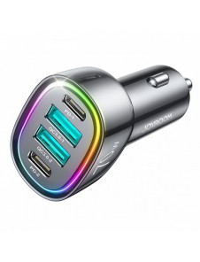 Joyroom billaddare 70W med 4 portar: 2 x USB C, 2 x USB svart (JR-CL29)