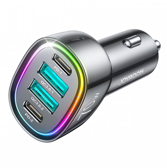Joyroom billaddare 70W med 4 portar: 2 x USB C, 2 x USB svart (JR-CL29)