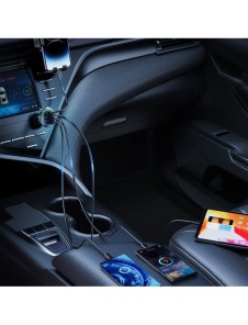 Joyroom billaddare 70W med 4 portar: 2 x USB C, 2 x USB svart (JR-CL29)