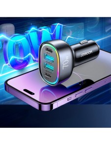 Joyroom billaddare 70W med 4 portar: 2 x USB C, 2 x USB svart (JR-CL29)
