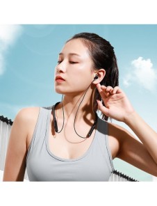 Joyroom trådlösa bluetooth sporthörlurar halsband svart (JR-D6)
