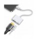 Joyroom-adapter Lightning (hane) till digital HDMI (hona) + Lightning (hona) FullHD 1080p 60Hz vit (S-H141 vit) adapter