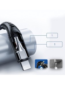 Joyroom MFI USB Typ C - Lightning-kabel 2,1A 1,8m svart (ST-C04 1,8M Svart)