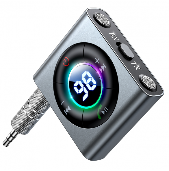 Joyroom Bluetooth AUX-sändare (sändare / mottagare) för bil, TV grå (JR-CB2)