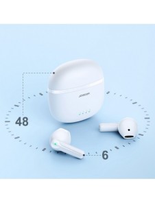 Joyroom TWS hörlurar trådlös ENC vattentät IPX4 Bluetooth 5.3 vit (JR-TL11)