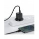 Joyroom liten snabbladdare USB Typ C PD 25W UK-kontakt svart + USB Typ C - USB Typ C-kabel (L-P251)