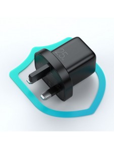 Joyroom liten snabbladdare USB Typ C PD 25W UK-kontakt svart + USB Typ C - USB Typ C-kabel (L-P251)