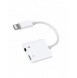 Joyroom universal Lightning-adapter - 3,5 mm minijack med laddningsport vit (S-Y105)