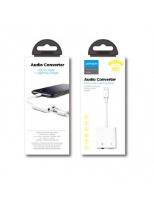 Joyroom universal Lightning-adapter - 3,5 mm minijack med laddningsport vit (S-Y105)