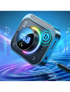Joyroom FM-sändare / snabb billaddare 30W (2xUSB-A / USB-C PD) svart (JR-CL18)