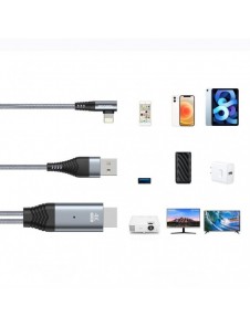 Joyroom Lightning till HDMI 4K 60Hz adapter skärm spegelvänd grå (SY-35L1)