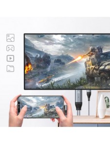 Joyroom Lightning till HDMI 4K 60Hz adapter skärm spegelvänd grå (SY-35L1)