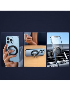 Joyroom kit multifunktionell magnetisk bilhållare ringtelefonstöd svart (JR-ZS294)