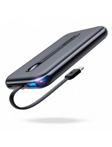 Joyroom powerbank med inbyggd Lightning-kabel 20W 10000mAh PD QC3.0 svart (JR-L001- Lightning)